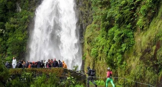 Collage fotografico di Madeira per Explora nel Mondo, che mostra le piscine naturali di Porto Moniz, le case tipiche di Santana, gli alberi secolari della Laurisilva e le imponenti scogliere oceaniche.